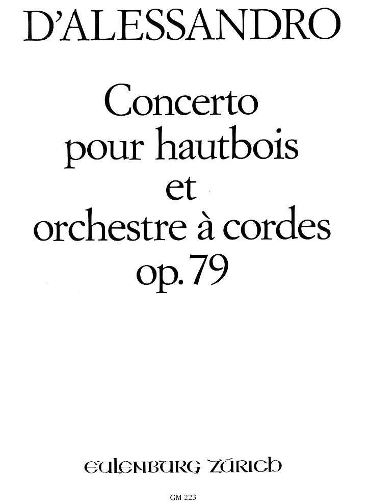 D&acute;Alessandro: Konzert op 79 fr Oboe<br>+ Orchester - KA