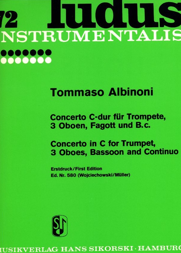 T. Albinoni: Konzert C-Dur fr Trompete,<br>3 Oboen, Fagott + BC