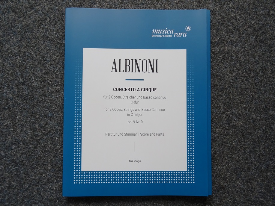 T. Albinoni: Konzert C-Dur op 9/9<br>fr 2 Oboen + Orch - Stimmen + Partitur