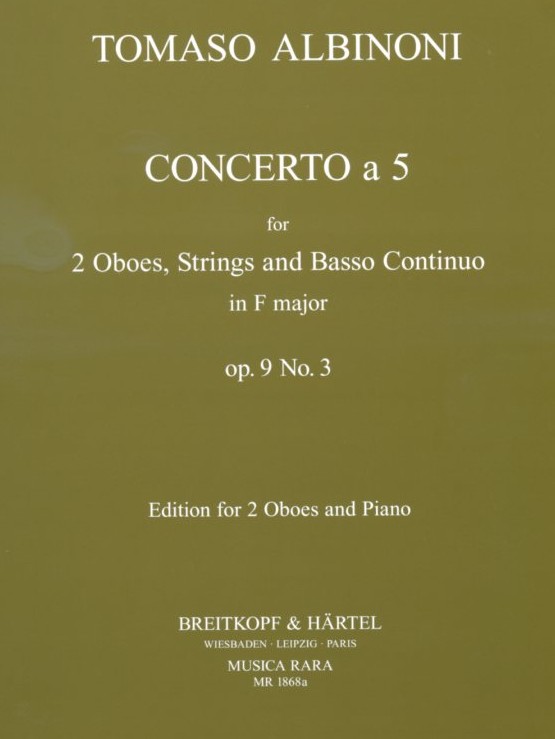 T. Albinoni: Konzert F-Dur op 9/3 fr<br>2 Oboen + Orch. - KA /Kunzelmann