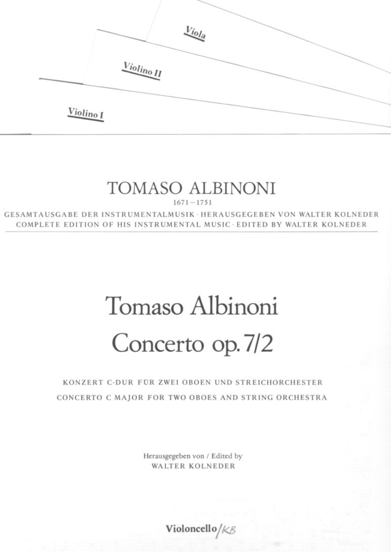 T. Albinoni: Konzert C-Dur op 7/2<br>fr 2 Oboen + Orch - 4 Stimmen im Set