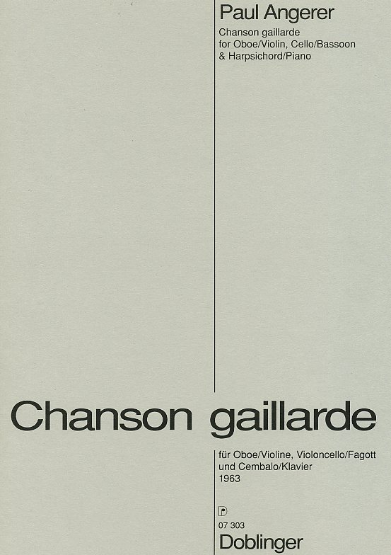P. Angerer: Chanson galliarde fr<br>Oboe (Vl), Fagott (Vc)+Cembalo