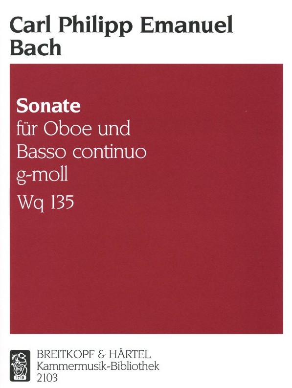 C.Ph.E. Bach: Sonate g-moll fr<br>Oboe + BC - Herausgeber: K. Walther