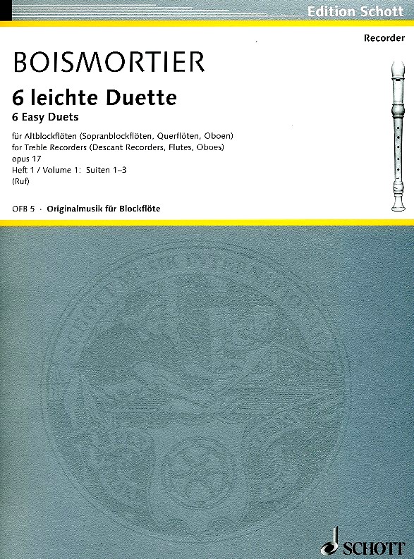 J.B. Boismortier: Sechs leichte<br>Duette fr Altblockflten Bd I