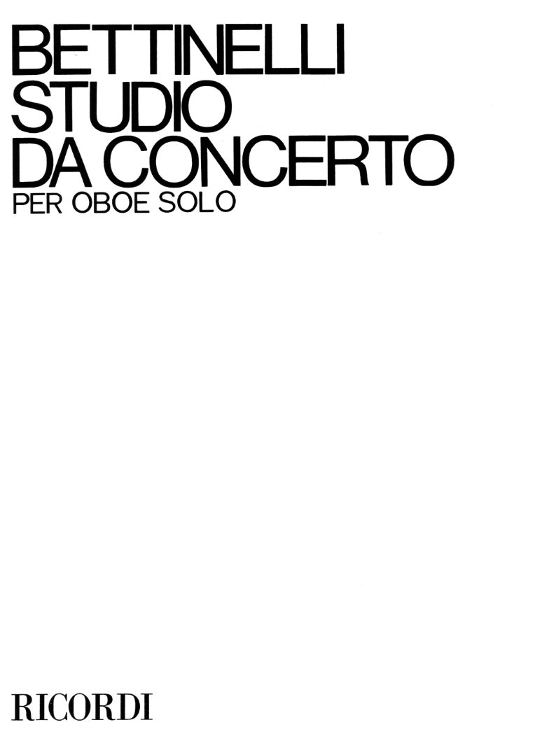 Bettinelli: Studio da Concerto<br>fr Oboe Solo