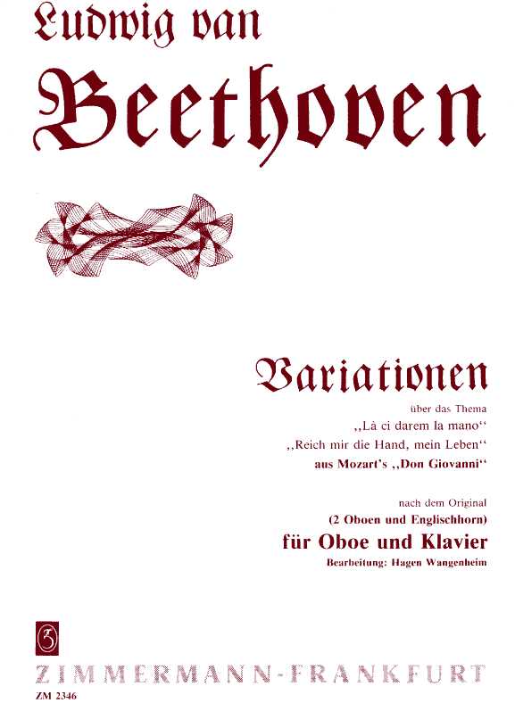 Beethoven: Sonate f. Oboe + Klavier ber<br>Reich-mir-die-Hand /bearb.H. Wangenheim