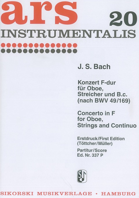 J.S. Bach: Konzert F-Dur fr<br>Oboe + Orch. - Partitur