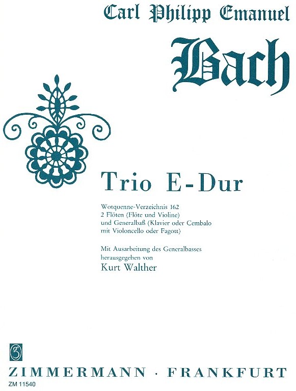 C.P.E. Bach: Triosonate E-Dur Wq 162<br>fr Flte, Violine + BC