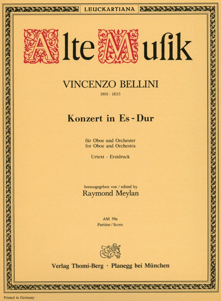 V. Bellini: Concerto Es-Dur fr Oboe<br>+ Orch. - Partitur