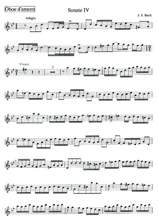 J.S. Bach: Sonate No. 4 e-moll<br>Oboe d&acute;amore  + Orgel nach BWV 528 /Kart