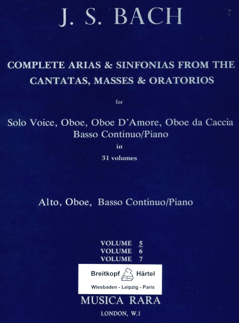 J.S. Bach: Kompl. Arien + Sinfonien<br>fr Alt, Oboe + BC - Band 5