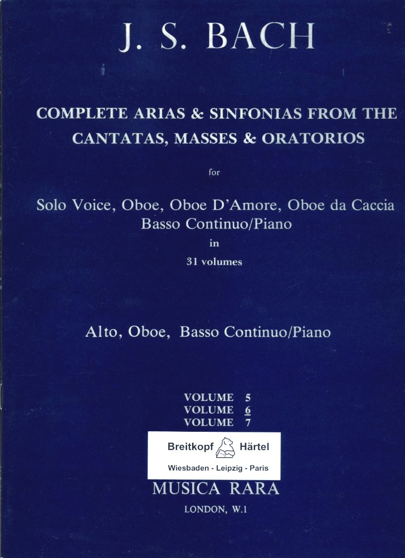 J.S. Bach: Kompl. Arien + Sinfonien<br>fr Alt, Oboe + BC - Band 6