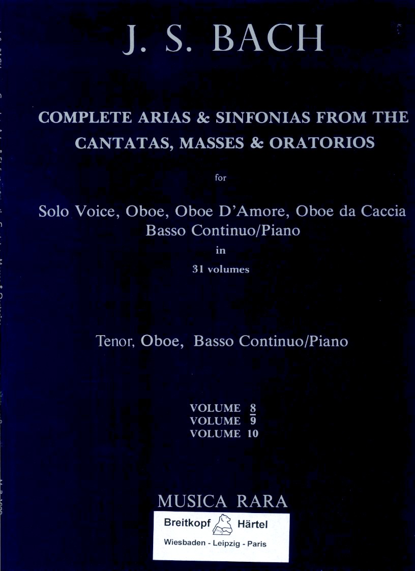 J.S. Bach: Kompl. Arien + Sinfonien<br>fr Tenor, Oboe + BC - Band 8