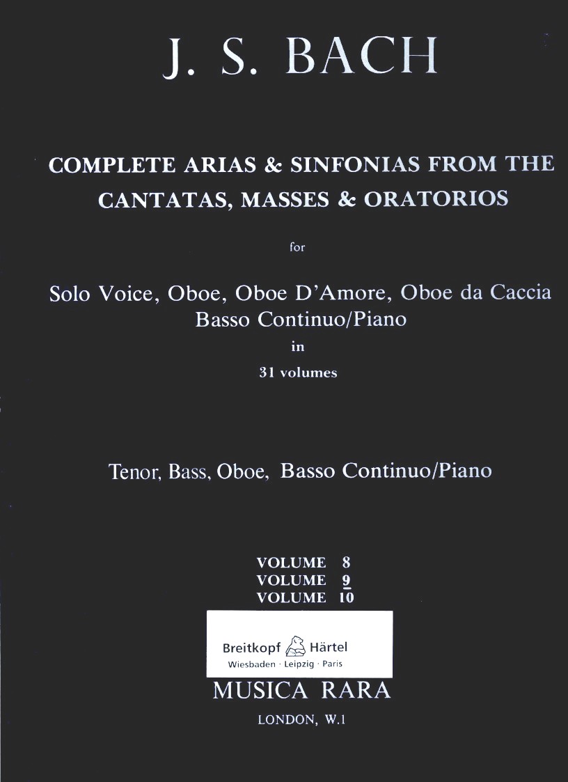 J.S. Bach: Kompl. Arien + Sinfonien<br>fr Tenor/Ba, Oboe + BC - Band 9