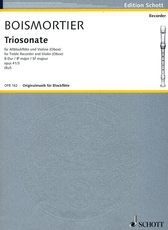 J.B. Boismortier: Triosonate B-Dur<br>fr Altblockflte, Violine + BC