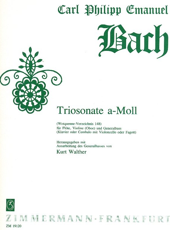 C.P.E. Bach: Triosonate a-moll Wq 148<br>fr Flte, Oboe(Vl) + BC