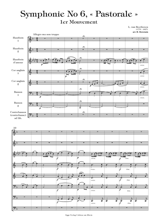 L.v. Beethoven: Sinfonie #6 (1. Satz) f<br>Bande de hautbois /Stimmen+Partitur