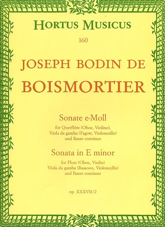 J.B. Boismortier: Sonate e-moll op. 37/2<br>Querflte (Oboe), Fagott + BC