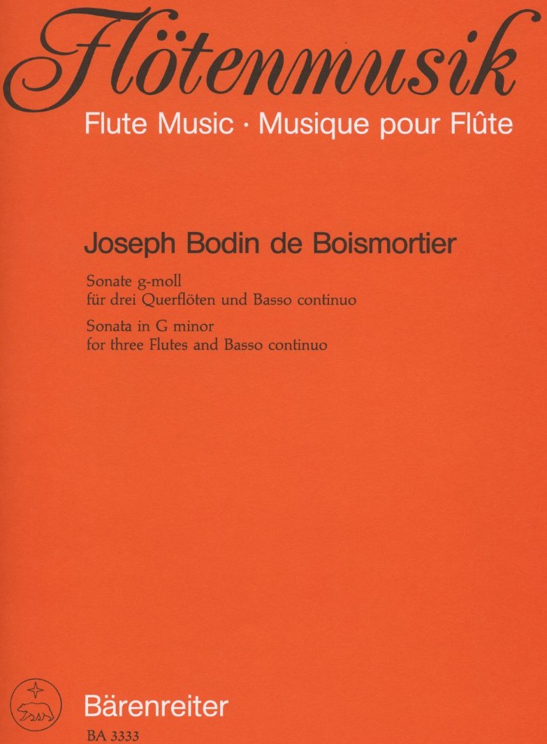 J.B. Boismortier: Sonate g-moll op. 34/1<br>fr drei Querflten + BC