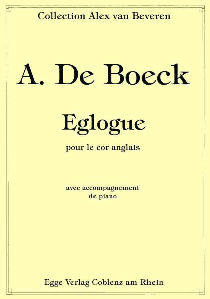 A.de Boeck: Eglogue<br>fr Engl. Horn + Klavier