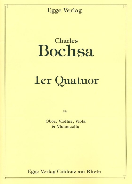 Ch. Bochsa(1760-1821): 1. Quartett<br>fr Oboe + Streichtrio -Part+St