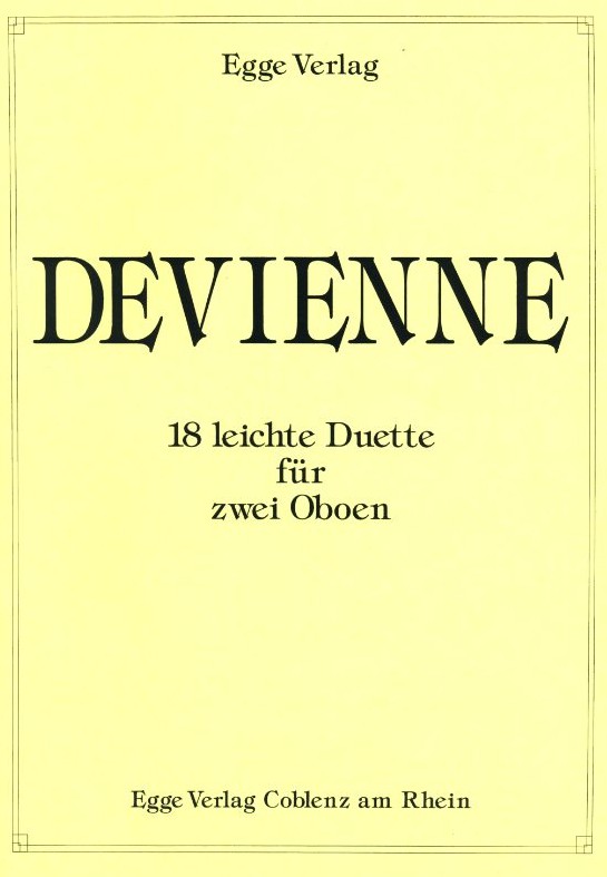 F. Devienne: 18 leichte Duette fr<br>2 Oboen