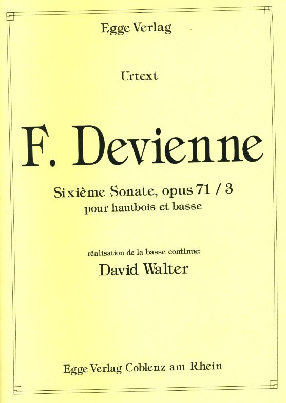 F. Devienne: Sonate in C op. 71/3<br>fr Oboe + BC / David Walter