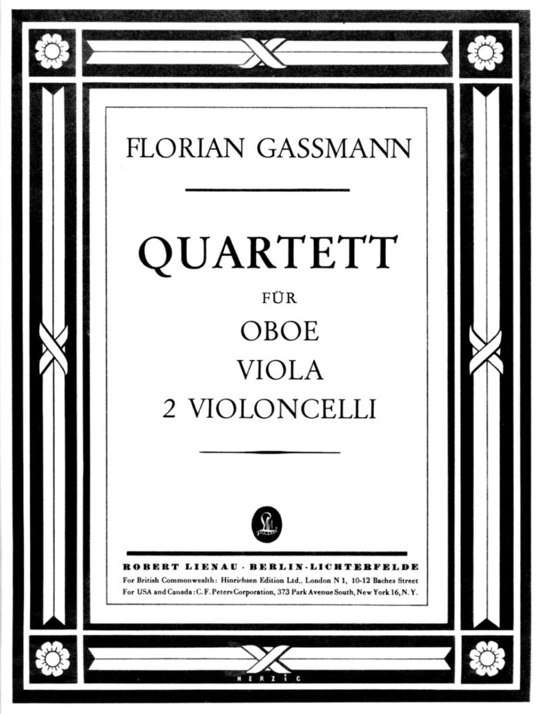 F. Gassmann: Quartett B-Dur fr Oboe<br>Viola + 2 Violoncello