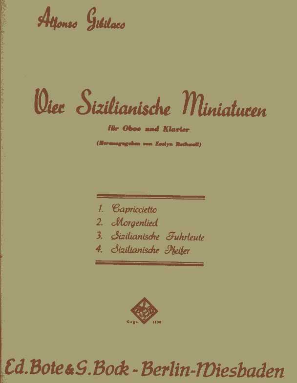 A. Gibilaro: 4 Sizilianische<br>Miniaturen - fr Oboe + Klavier