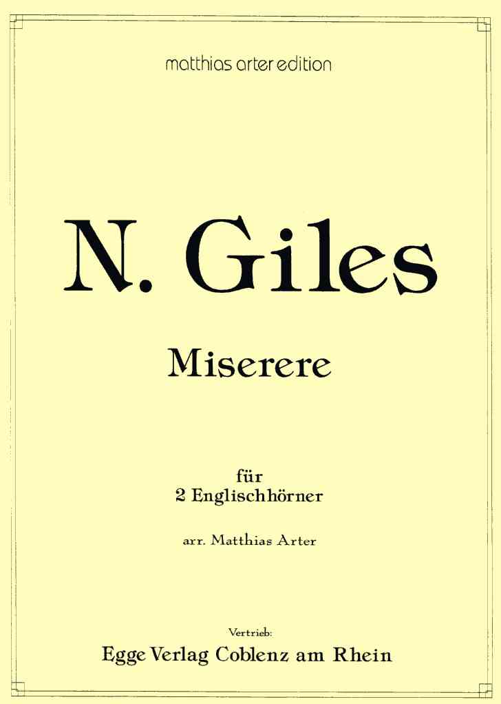N. Giles(1558-1633): &acute;Miserere&acute;<br>fr 2 Englischhrner