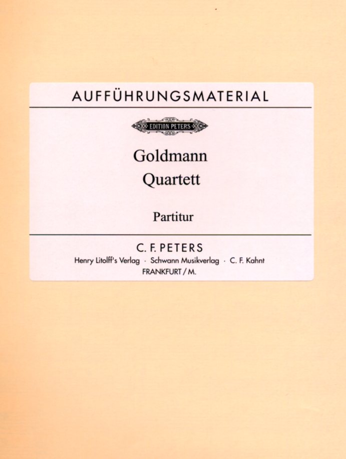 Fr. Goldmann(*1941): Quartett fr Oboe<br>+Streichtrio/Stimmen+Part. /Vorabdruck