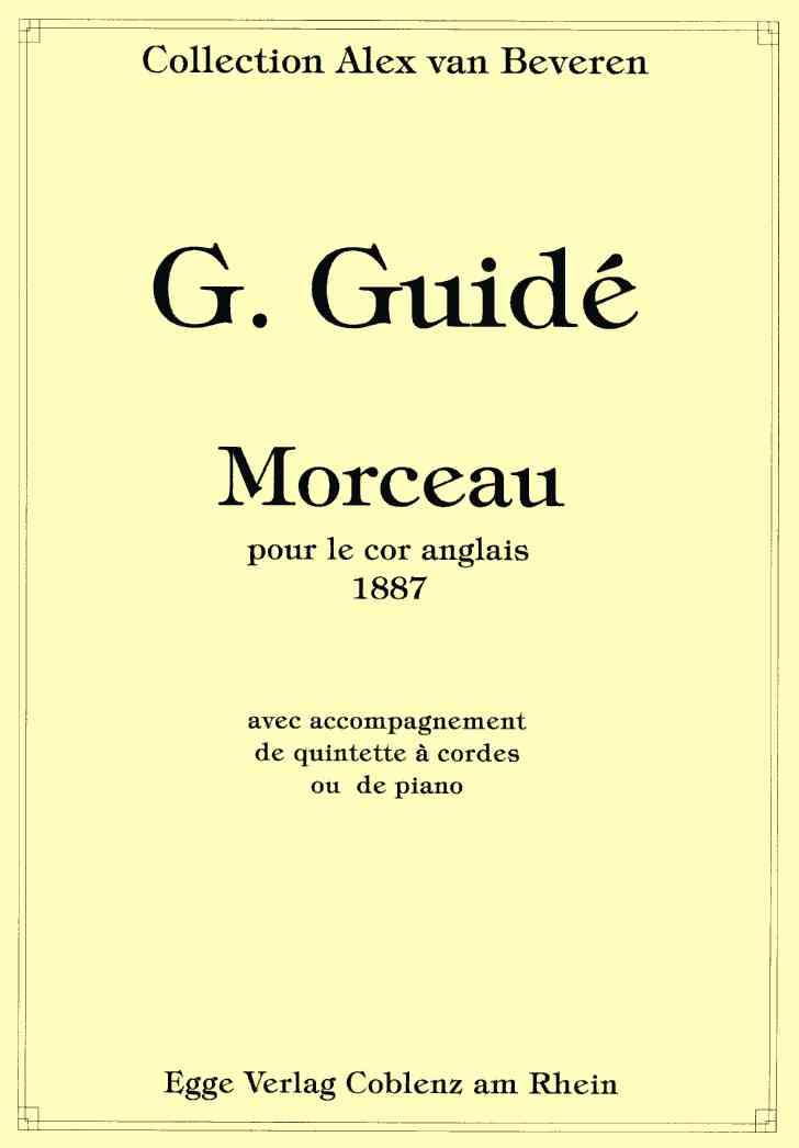 G. Guid(1859-1917): Morceau(1887)<br>Engl. Horn +Streichquintett -Stim.+Part.