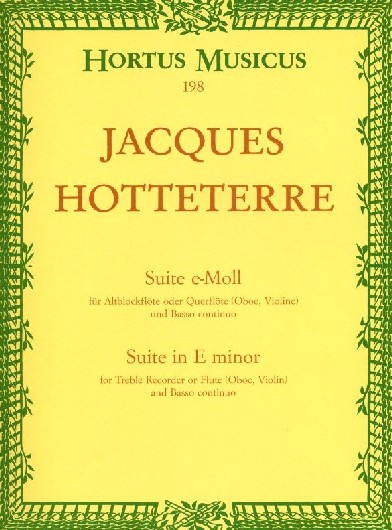 J. Hotteterre: Suite e-moll op. 5 fr<br>Oboe (Blockflte) + BC