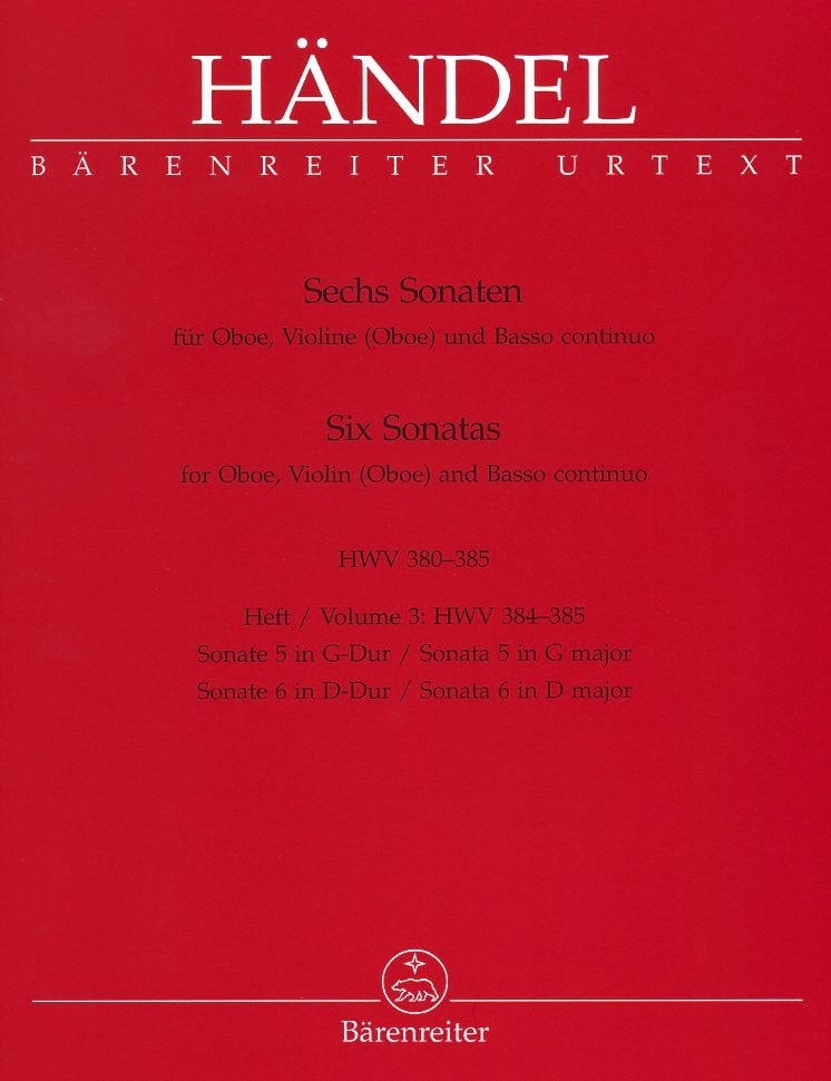G.Fr. Hndel: 6 Sonaten fr<br>Oboe, Violine + BC Bd 3 - HWV 384-385