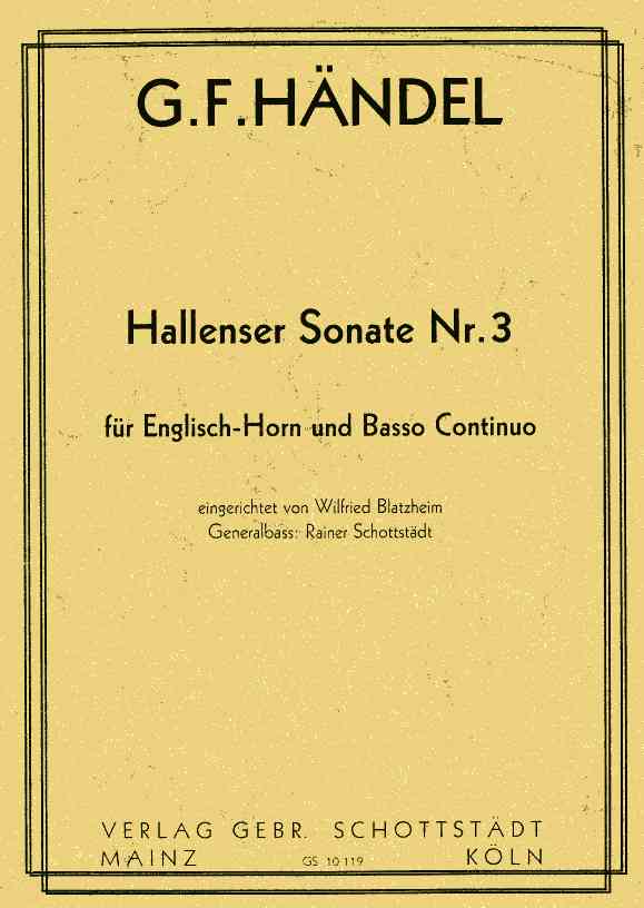 G.F. Hndel: Hallenser Sonate No. 3<br>fr Engl. Horn + BC
