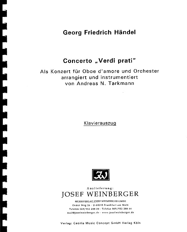 G.F. Hndel: Concerto &acute;Verdi Prati&acute;<br>fr Oboe d&acute;amore +  Orch. - KA