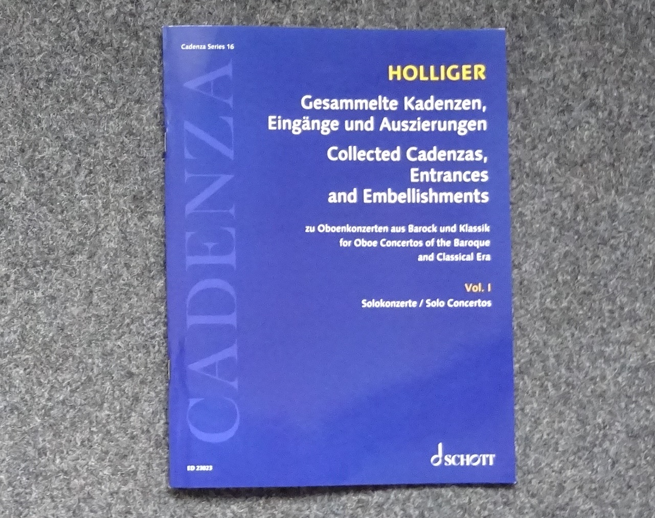 H. Holliger: Gesammelte Kadenzen fr<br>Solo-Konzerte aus Barock + Klassik