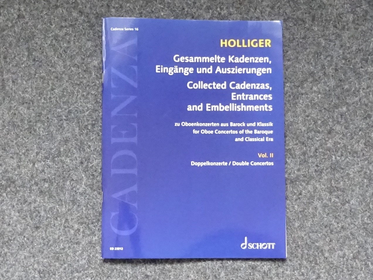 H. Holliger: Gesammelte Kadenzen fr<br>Doppel-Konzerte aus Barock + Klassik