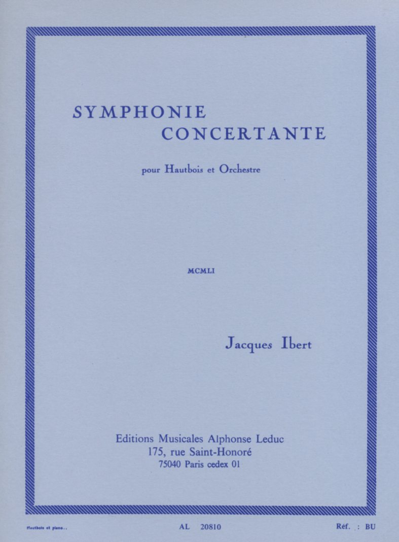 J. Ibert: Symphonie Concertante<br>fr Oboe + Orchester - KA