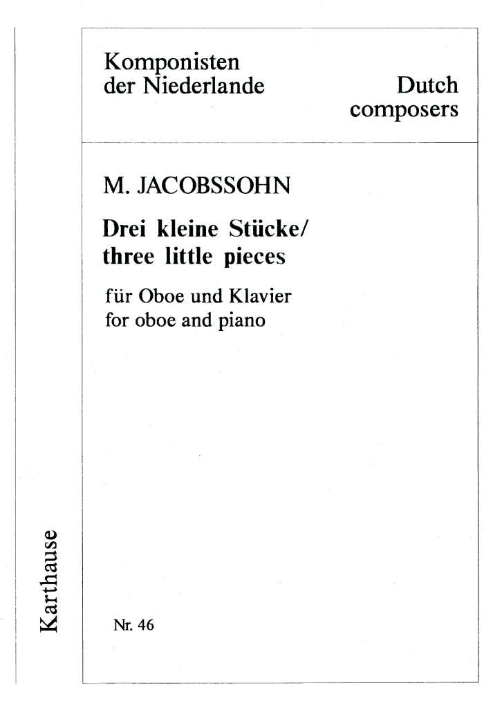 M. Jacobssohn: drei kleine Stcke<br>fr Oboe + Klavier