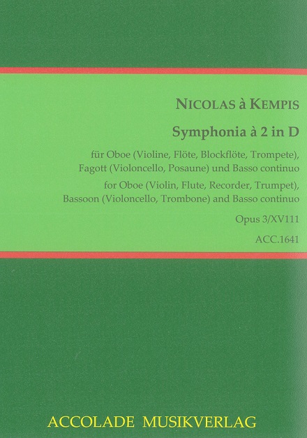 N. Kempis: &acute;Sinfonia a 2&acute; op.3/18<br>(1649) - fr Oboe, Fag + BC / Accolade