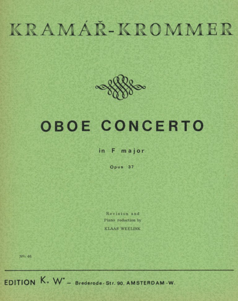 F. Krommer: Konzert F-Dur op. 37 fr<br>Oboe + Orch. - KA