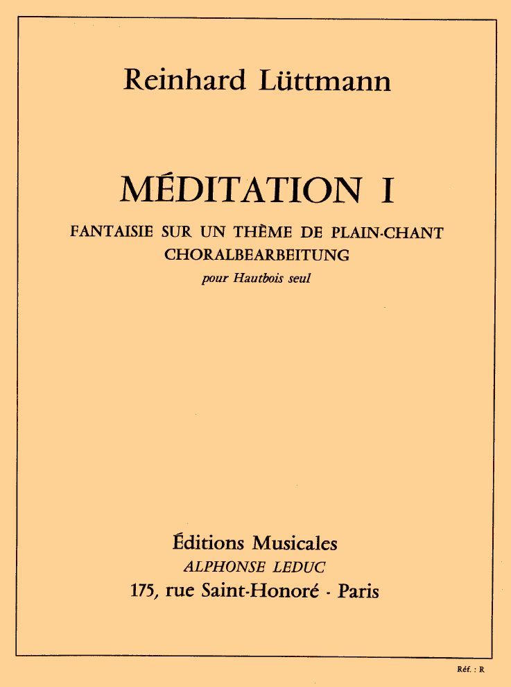 R. Lttmann: Meditation I<br>fr Oboe Solo
