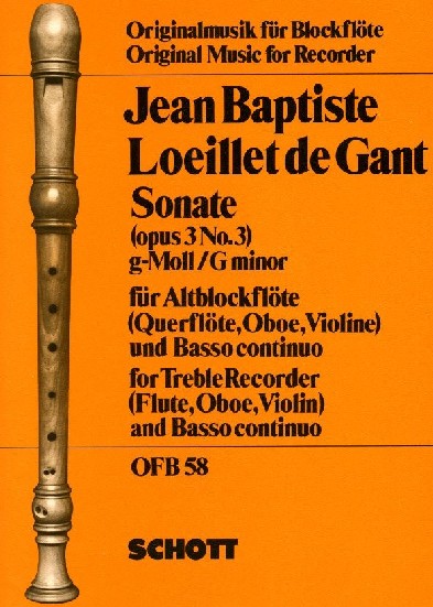 J.B. Loeillet: Sonate g-moll<br>Blockflte(Oboe) + BC op. 3/3
