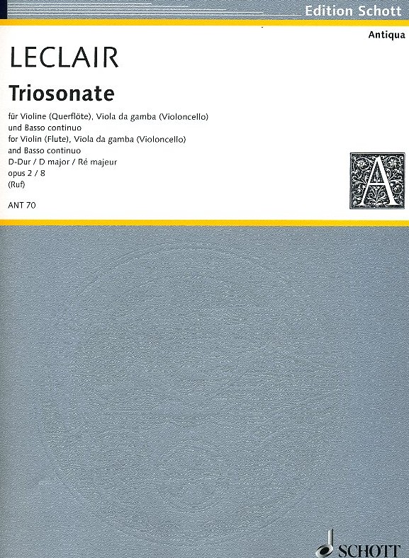 J.M. Leclair: Triosonate in D-Dur<br>op. 2/8 fr Vl (Oboe), Vc (Fg) + BC
