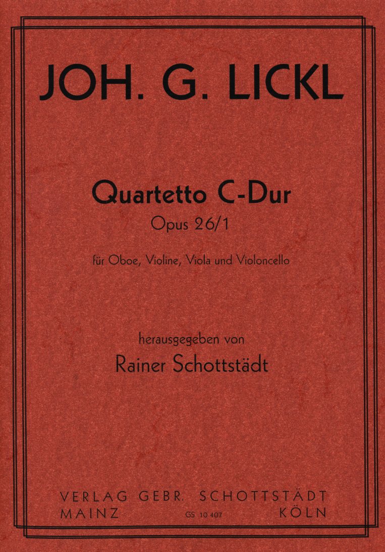 J. Lickl: Quartetto C-Dur op. 26/1<br>Oboe, Viol., Viola, Cello - Stim. + Part