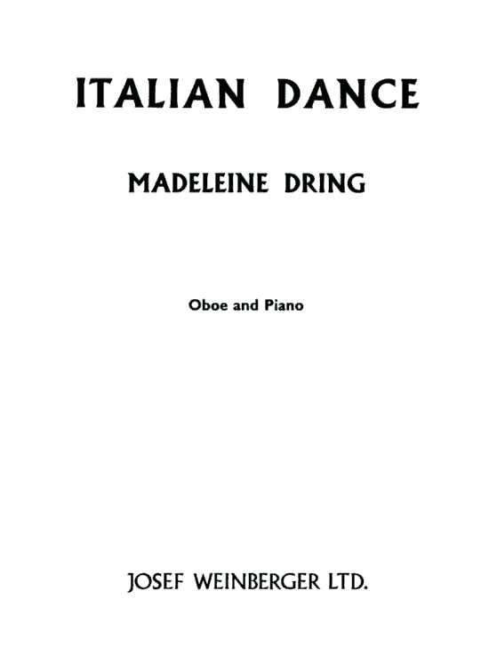 M. Dring (1923-1977): &acute;Italian Dance&acute;<br>fr Oboe + Klavier