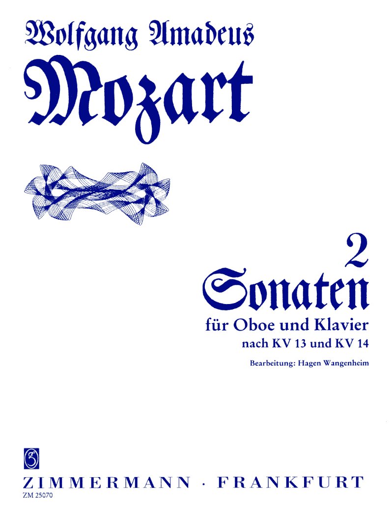 W.A. Mozart: 2 Sonaten fr Oboe +Klavier<br>nach KV 13+14 - bearb. H. Wangenheim