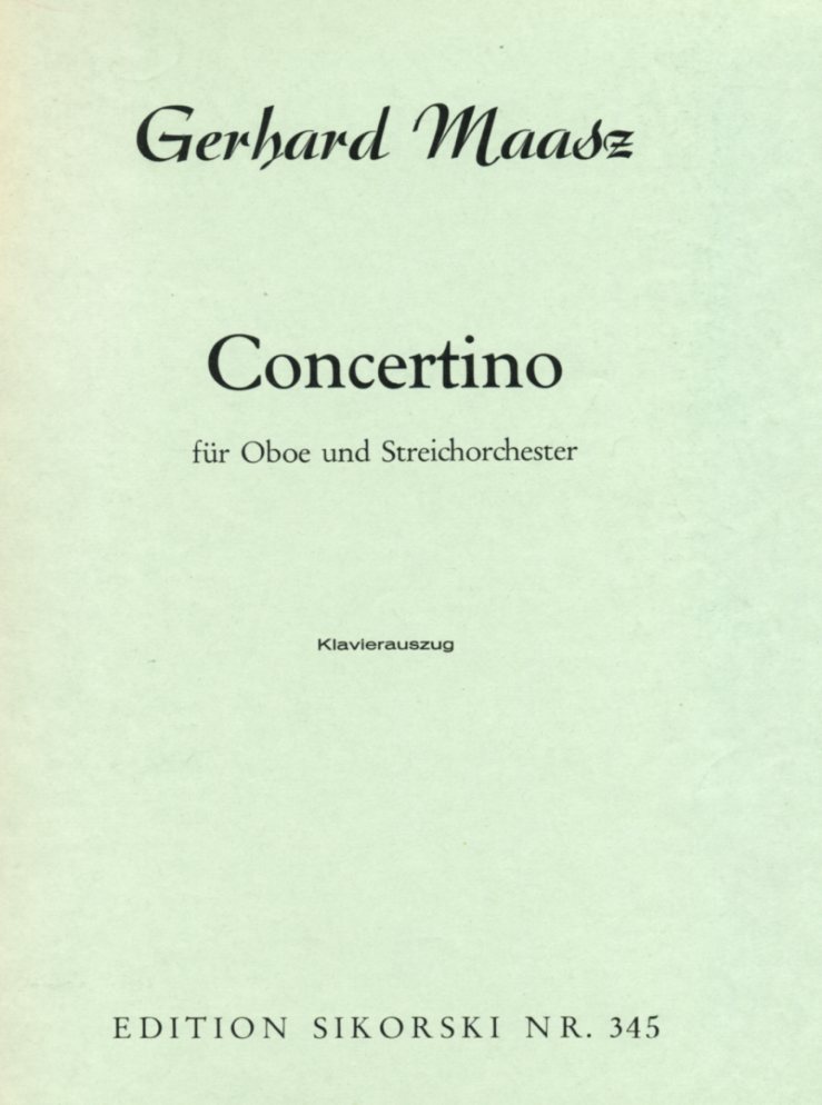 G. Maasz: Concertino fr<br>Oboe und Streichorchester - KA