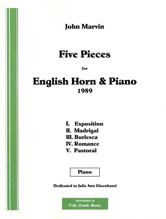 J. Marvin: Five Pieces<br>fr Engl. Horn + Klavier